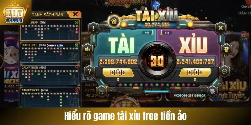 Hiểu rõ game tài xỉu free tiền ảo