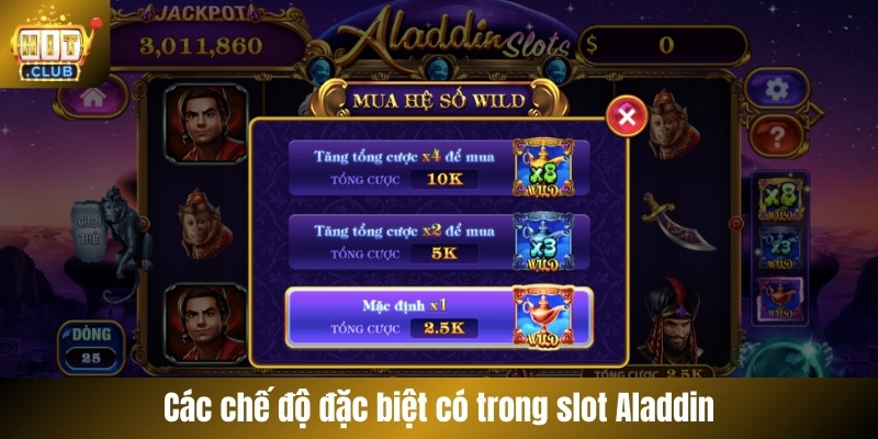 Các chế độ đặc biệt có trong slot Aladdin