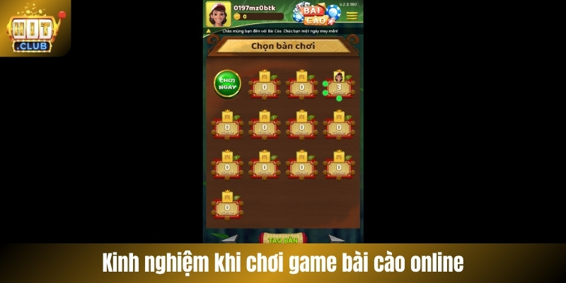 Kinh nghiệm khi chơi game bài cào online