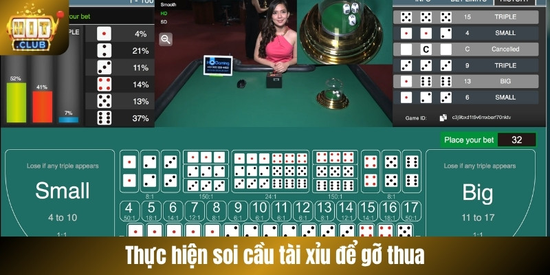 Thực hiện soi cầu Tài xỉu để gỡ thua